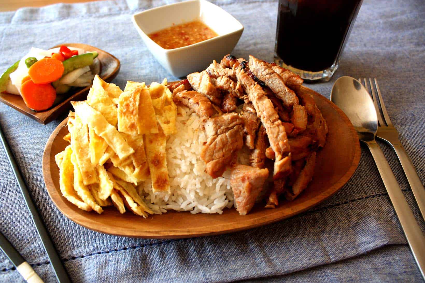 Bai sach chrouk (pork and rice)