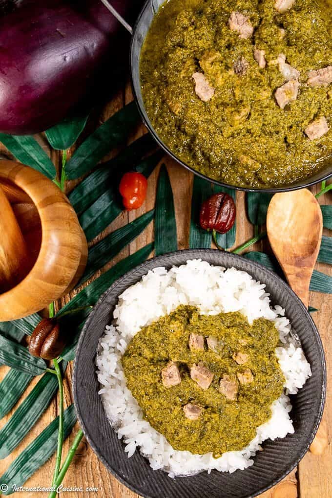 Saka-Saka (cassava leaves with meat)