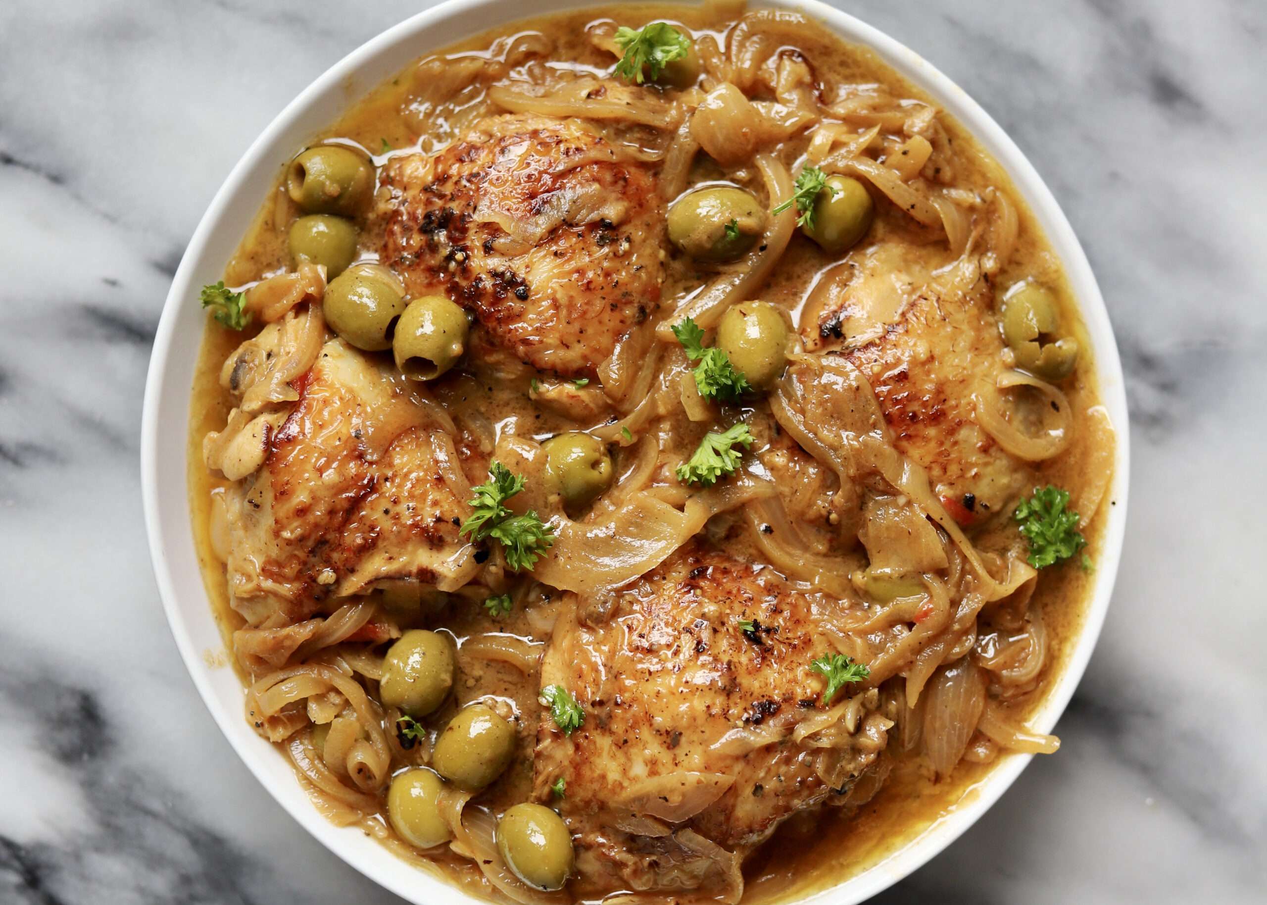 Yassa (marinated grilled chicken or fish)