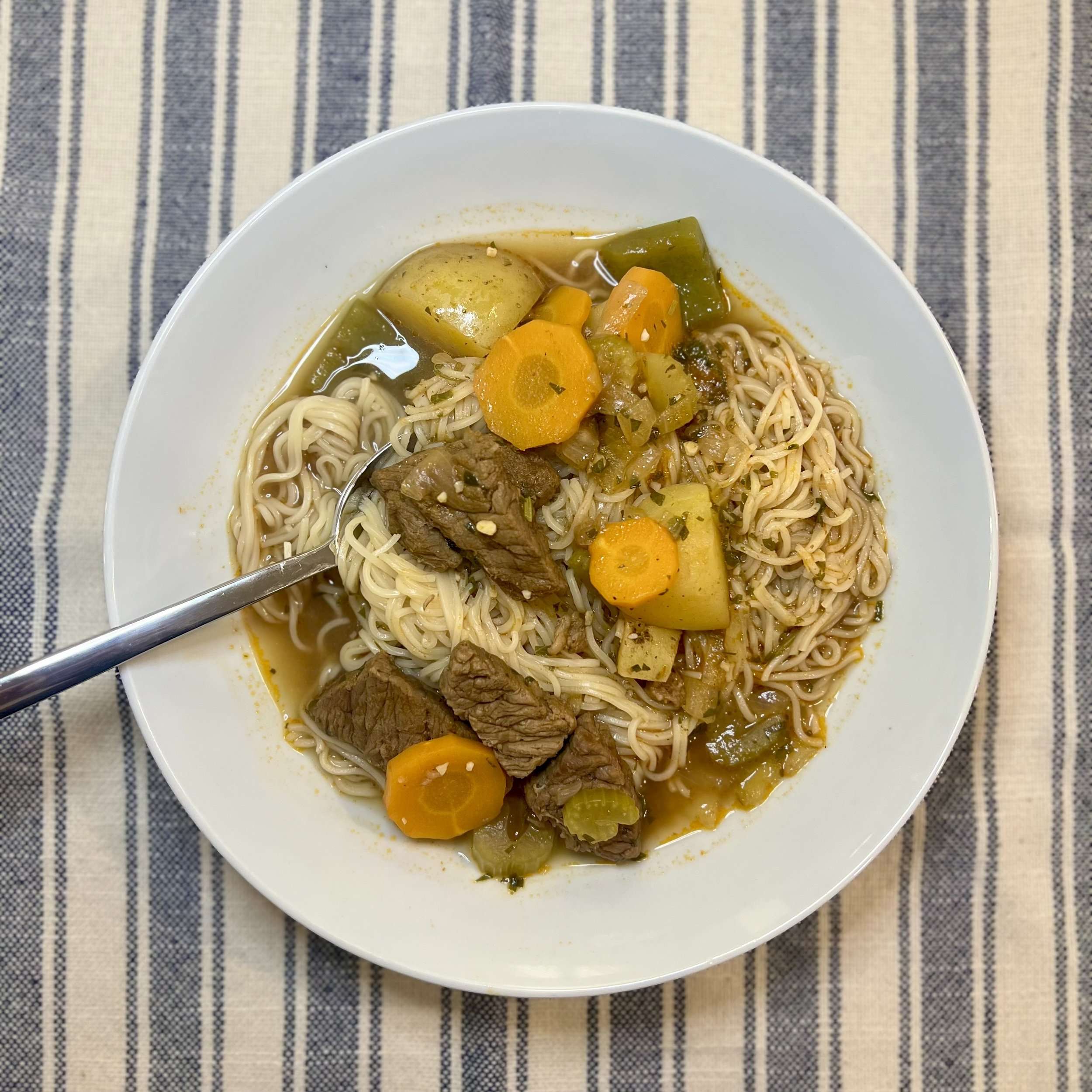 Laghman (hand-pulled noodle soup)