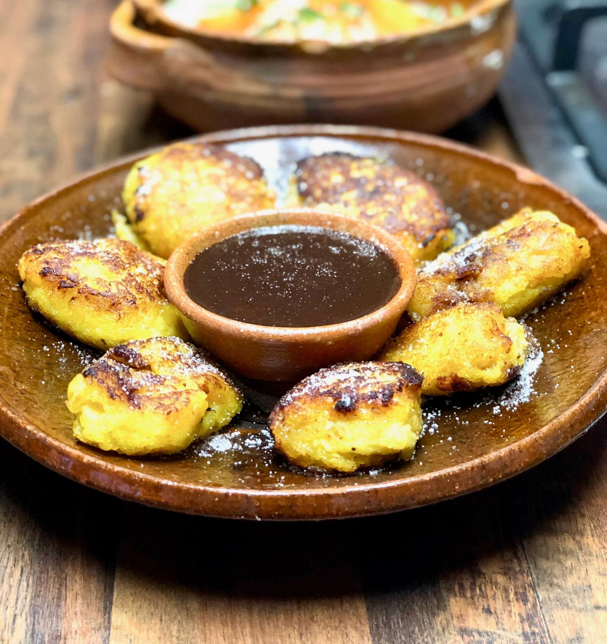 Rellenitos (plantain and bean dessert)
