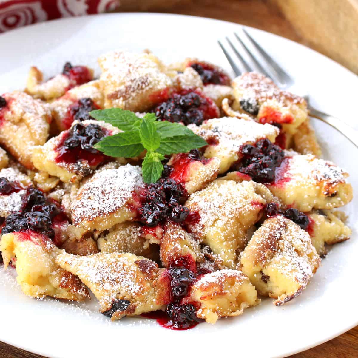 Kaiserschmarrn (shredded pancake dessert)