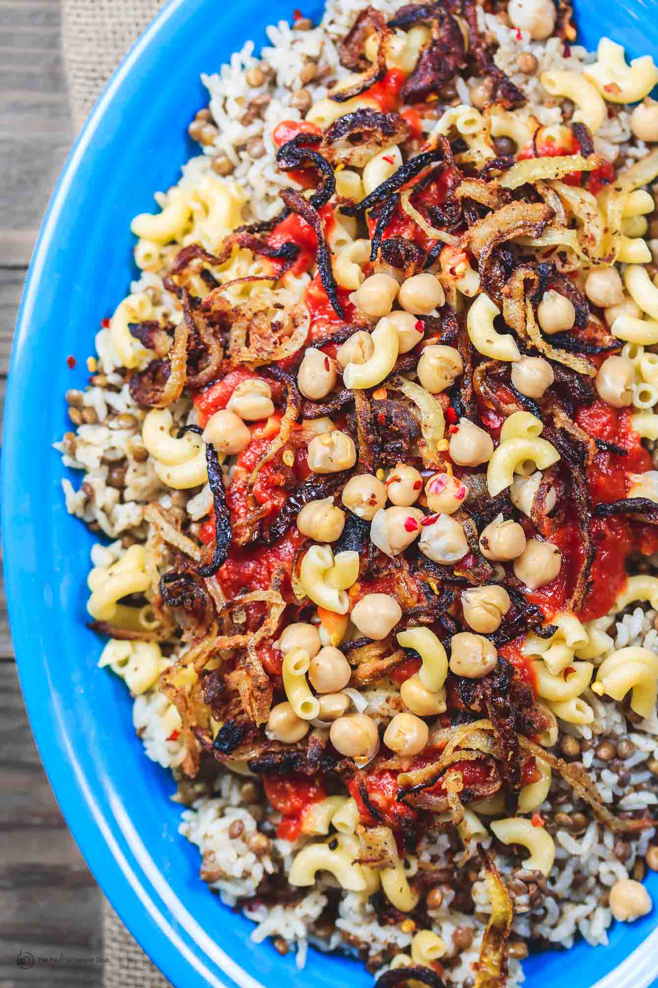 Koshari (mixed rice and lentils)