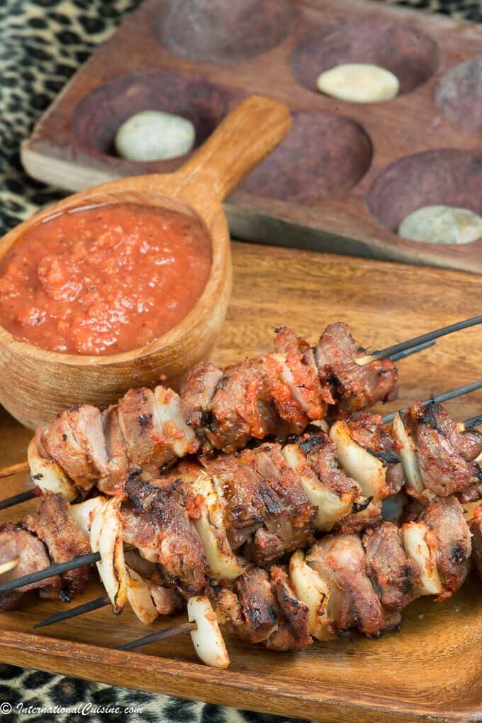 Brochettes (grilled skewered meat)