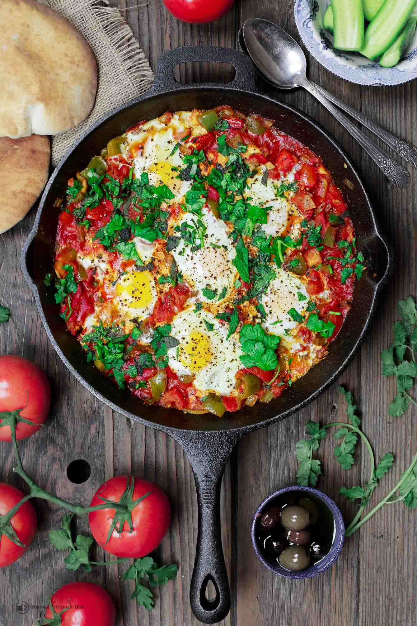 Shakshuka (poached eggs in tomato sauce)