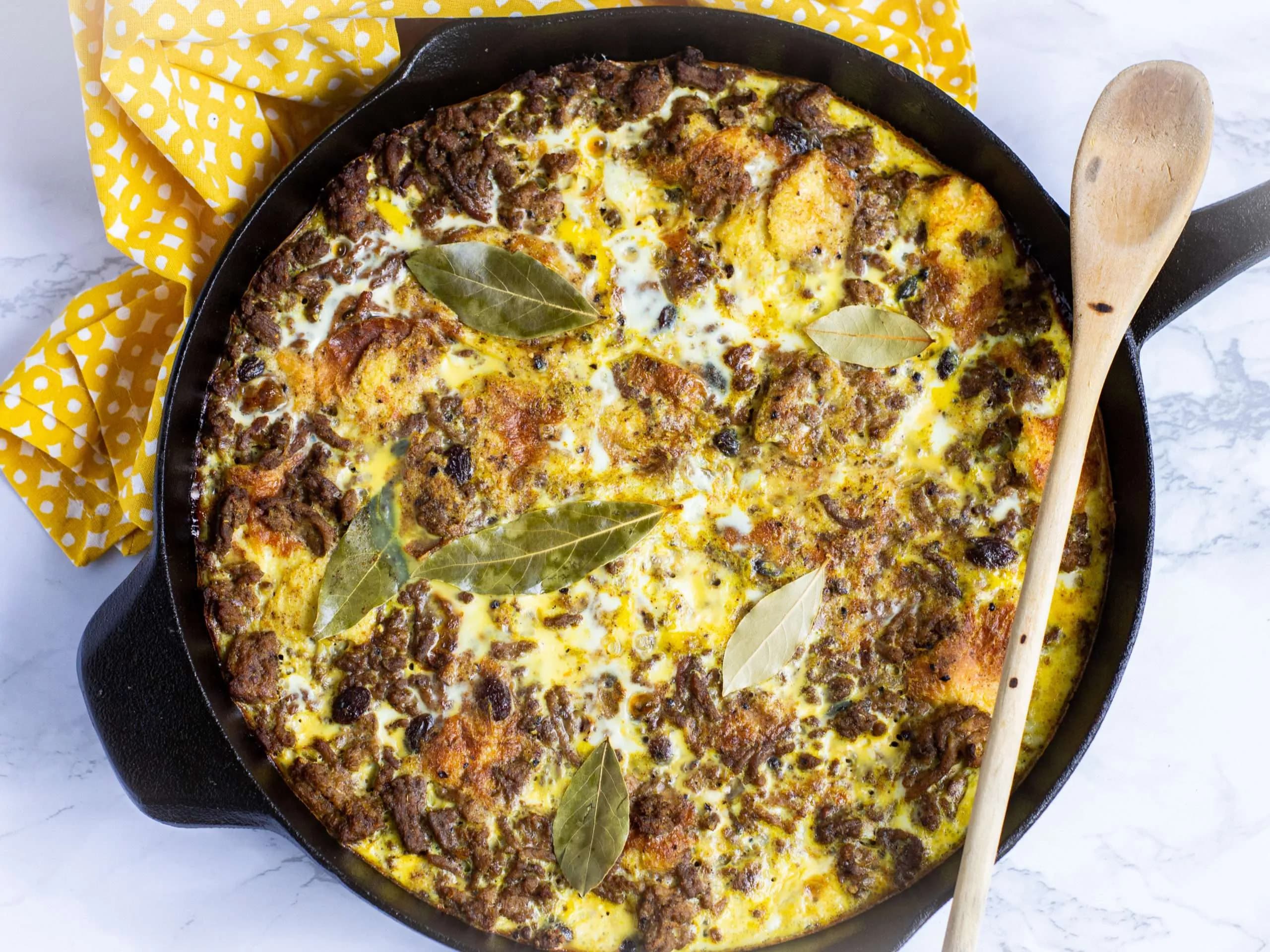 Bobotie (spiced meat dish)