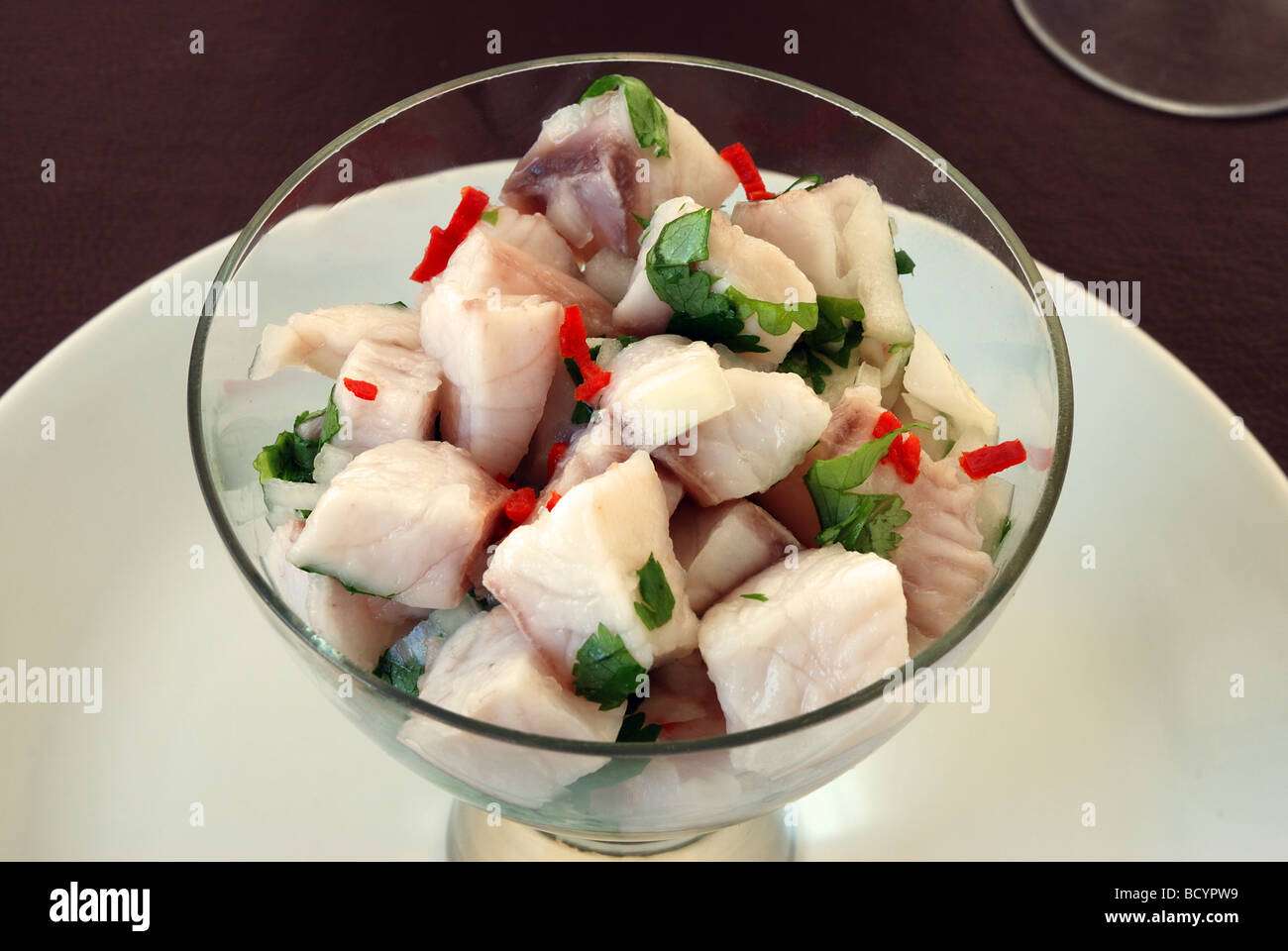 Ceviche (marinated seafood)
