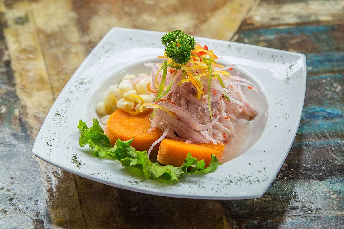 Ceviche (marinated seafood)