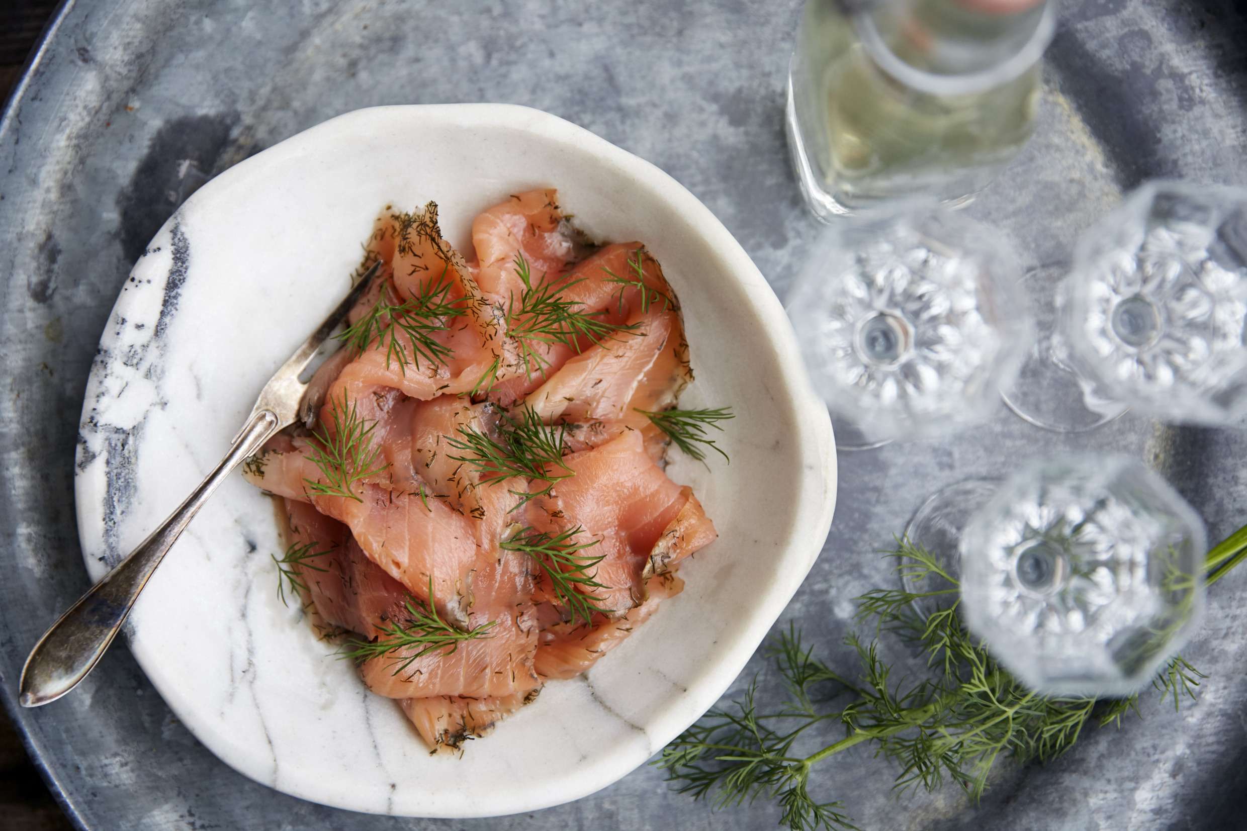 Gravad lax (cured salmon)