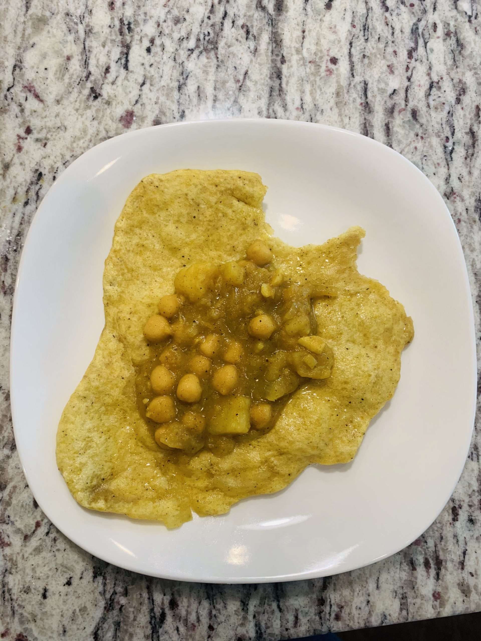 Doubles (curried chickpea sandwiches)