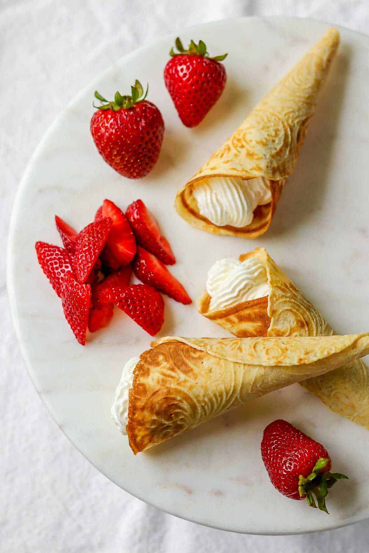 Krumkake (thin waffle cookies)