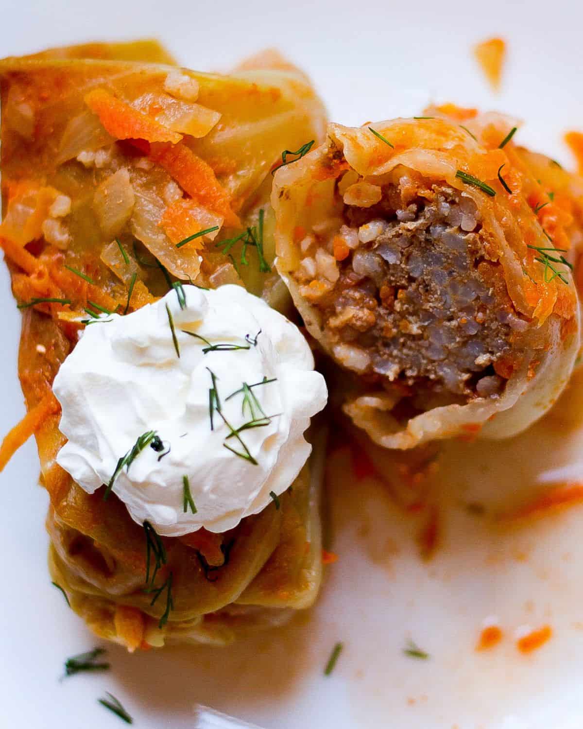 Holubtsi (cabbage rolls)